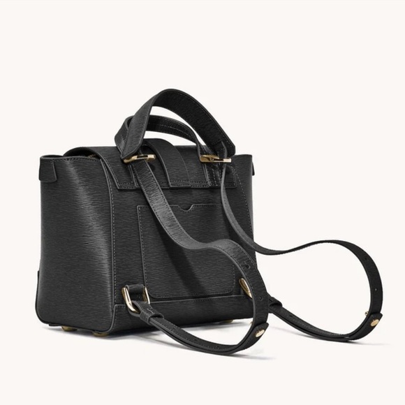 Senreve Black Midi Maestra Bag with Structured Design. Like bee - Picture 2 of 15